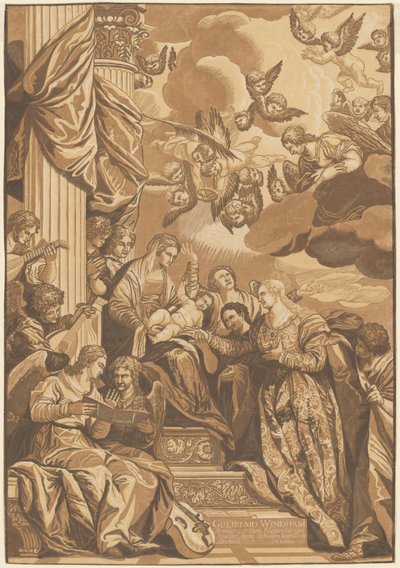 Mystiek huwelijk van St. Catharina door John Baptist Jackson, after Veronese