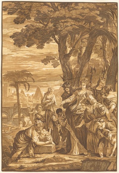 De vondst van Mozes door John Baptist Jackson after Veronese