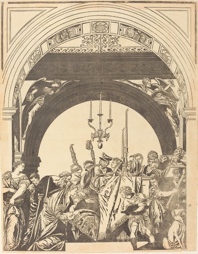 De Presentatie in de Tempel (De Besnijdenis) door John Baptist Jackson after Veronese