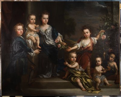 Portret van zeven van de kinderen van Charles Seymour, 6e hertog van Somerset door John Baptiste Closterman
