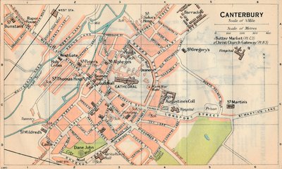 Canterbury, 20e eeuw door John Bartholomew