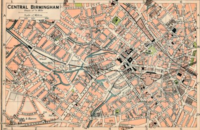 Centraal Birmingham, 20e eeuw door John Bartholomew