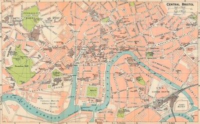 Centraal Bristol, 20e eeuw door John Bartholomew