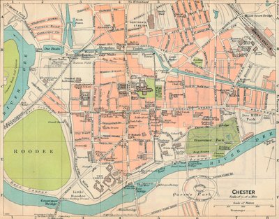 Chester, 20e eeuw door John Bartholomew