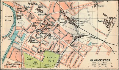 Gloucester, 20e eeuw door John Bartholomew