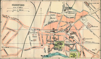 Hereford, 20e eeuw door John Bartholomew