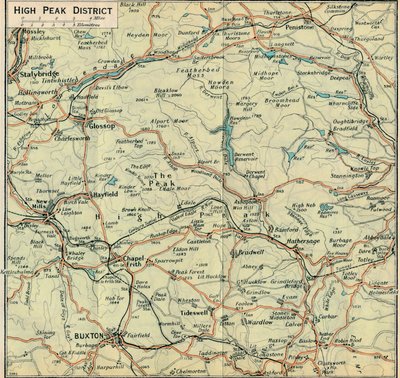 High Peak District, 20e eeuw door John Bartholomew
