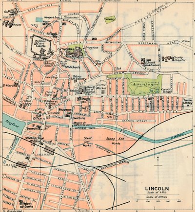 Lincoln, 20e eeuw door John Bartholomew