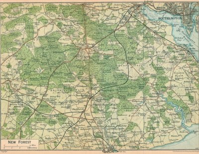 New Forest, 20e eeuw door John Bartholomew
