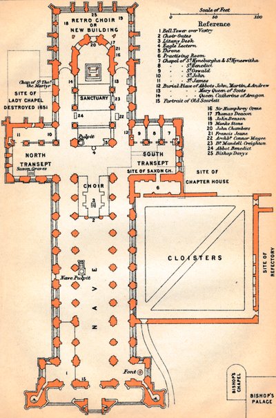 Kathedraal van Peterborough, 20e eeuw door John Bartholomew