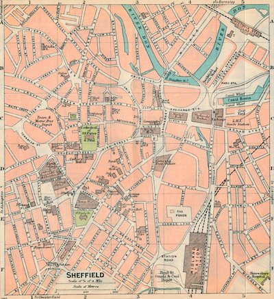 Sheffield, 20e eeuw door John Bartholomew