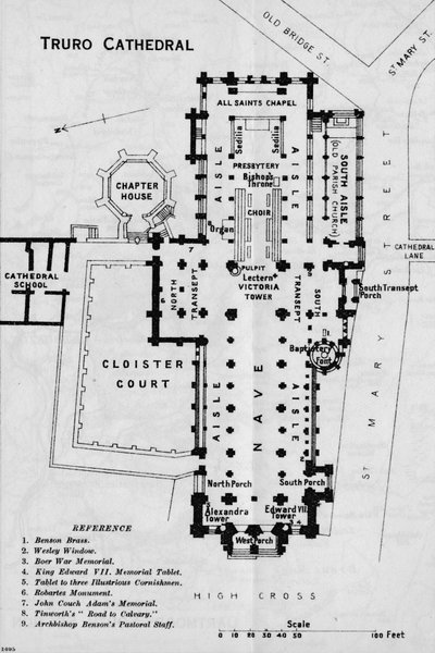 Truro kathedraal door John Bartholomew