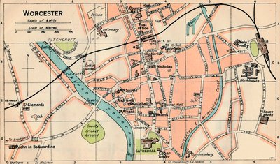 Worcester, 20e eeuw door John Bartholomew