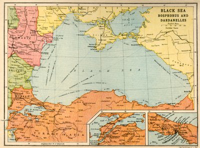 Zwarte Zee: Bosporus en Dardanellen, c1914, c1920 door John Bartholomew and Son