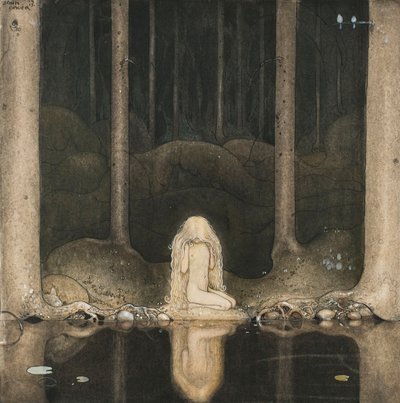 Prinses Tuvstarr zit daar nog steeds verlangend naar het water te kijken door John Bauer