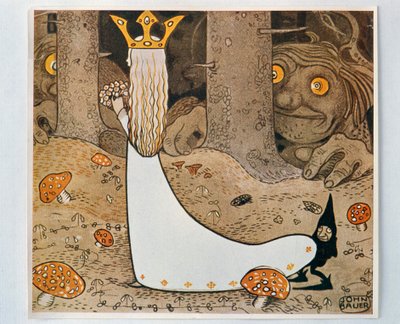De prinses en de trol. Uit Bland Tomtar och Troll, 1913 door John Bauer