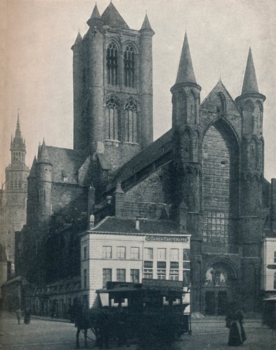 De kathedraal van Sint-Bavo, Gent, België, ca. 1900-1914-1915 door John Benjamin Stone