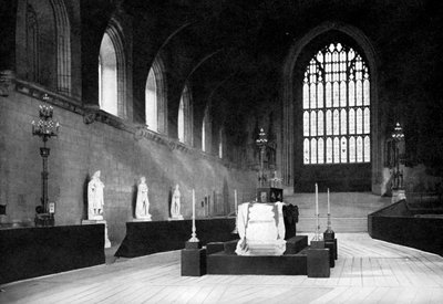 De lijkstaat van William Gladstone, Westminster Hall, Londen, 1898 c1905 door John Benjamin Stone