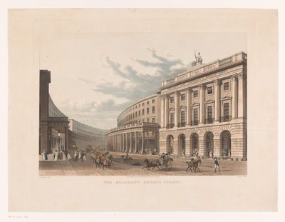 Gezicht op Regent Street in Londen door John Bluck