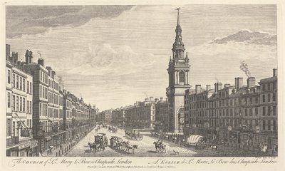 De Kerk van St. Mary le Bow in Cheapside, Londen door John Bowles