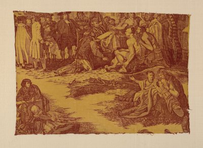 Fragment met de titel "William Penns verdrag met de Indianen". door John Boydell