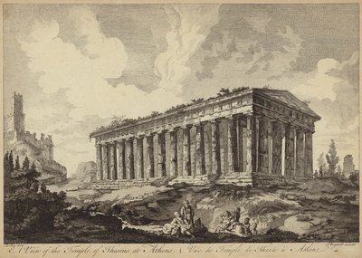 Uitzicht op de Tempel van Theseus, Athene, Griekenland (gravure) door John Boydell