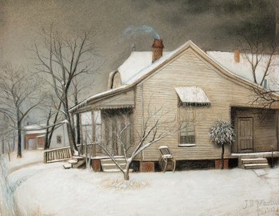 Oost Dallas Huis in de Sneeuw door John Breckinridge Martin