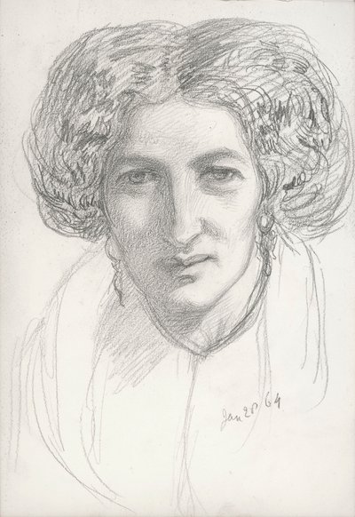 Hoofd en schouders portret van een vrouw door John Brett