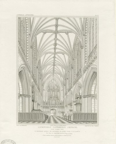 Interieur van Lichfield Cathedral - Koor door John Britton