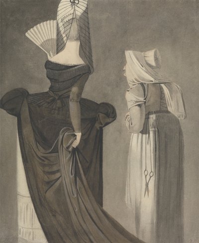 Een Romeinse dame met een gezelschapsdame door John Brown
