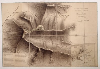 Schets van de werken opgericht door de Fransen op Richmond Hill Grenada door John Brown