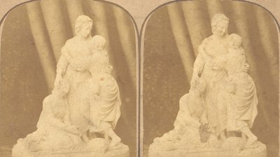 Paar vroege stereografische beelden van Britse standbeelden, 1850s-1910s door John Browning
