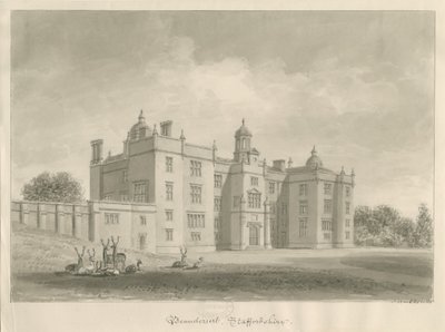 Beaudesert Hall en Park door John Buckler