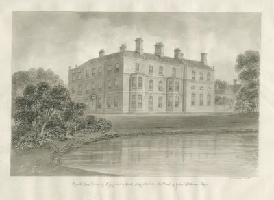 Biddulph - Knypersley Hall [nieuw]: sepia tekening door John Buckler