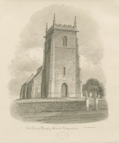 Bradley Kerk: sepia tekening door John Buckler