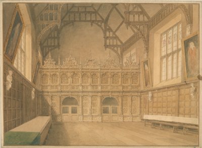Cambridgeshire - Trinity College Hall - Interieur door John Buckler