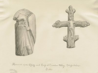 Croxden - Antiquiteiten: sepia tekening door John Buckler