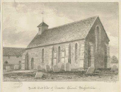 Croxden - Gastenkapel: sepia tekening door John Buckler