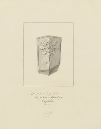 Drayton Bassett Kerk - Deksellid van de kist door John Buckler