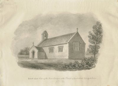 Eccleshall - Cotes Heath Kapel: sepia tekening door John Buckler