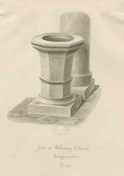 Doopvont in Chebsey Kerk door John Buckler