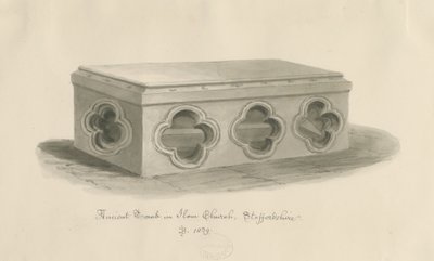 Ilam Kerk - Graf van St. Bertram door John Buckler