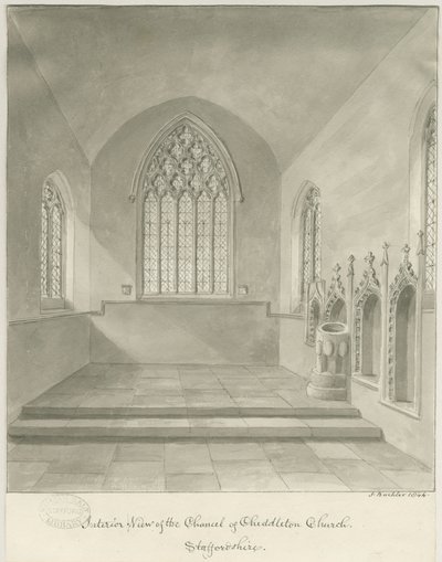 Interieur van Cheddleton Kerk door John Buckler