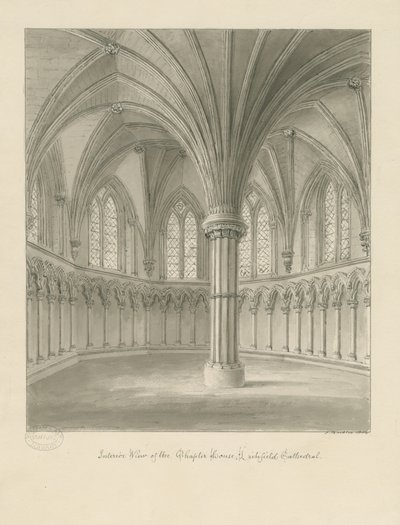 Interieur van Lichfield Kathedraal - Kapittelhuis door John Buckler