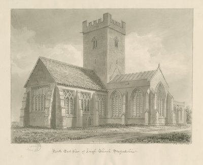 Leigh Church: sepia tekening door John Buckler