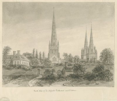 Lichfield Kathedraal - Noordaanzicht door John Buckler