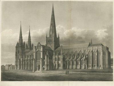 Lichfield Kathedraal - Zuidoostaanzicht door John Buckler