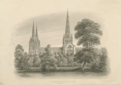 Lichfield Kathedraal - Zuidaanzicht door John Buckler