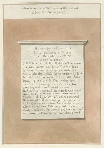 Middlesex - Twickenham Kerk - Monument door John Buckler