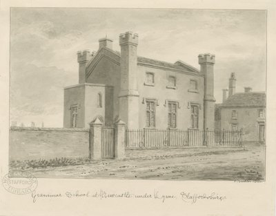 Newcastle-under-Lyme - Grammar School door John Buckler